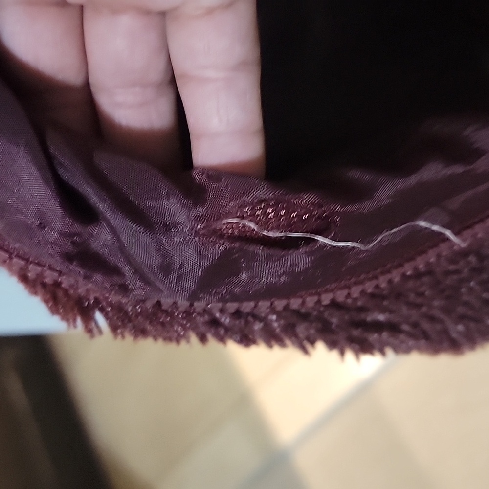 Streetwear Society Deep Burgundy Fleece/bomber Hooded Jacket L P2P21 L24 As Is - Picture 8 of 10